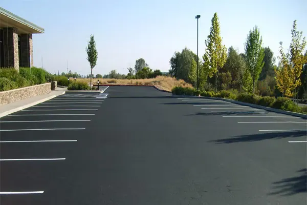 Car park with new white bay lines