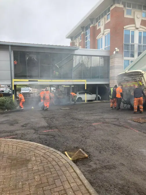 Forecourt works outside a dealership